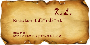 Kriston Lóránt névjegykártya